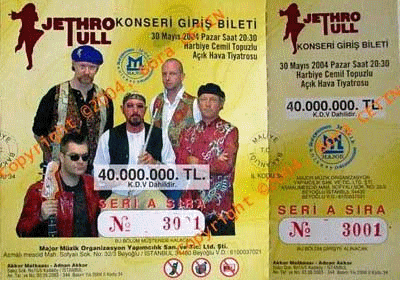 Jethro Tull 2004 Ystanbul Tickets