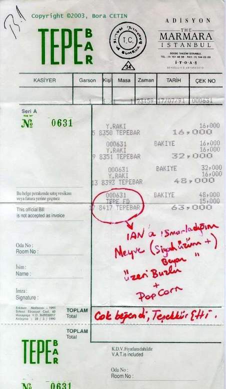 Hotel Invoice 1991